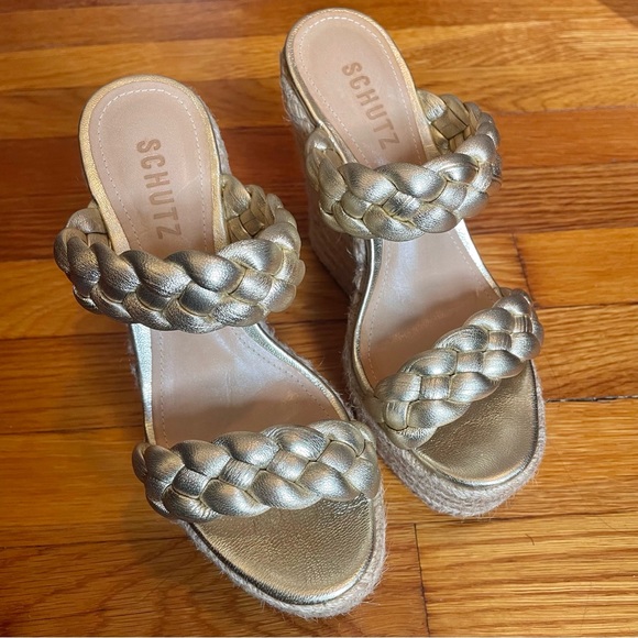Schutz Dyandre Braided Platform Espadrille Wedges - Picture 7 of 7